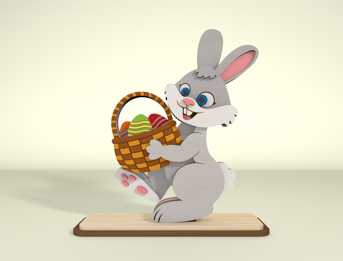 Easter Bunny Tabletop Decor Laser Cut File | Freestanding Rabbit Figures | Ready to Cut | Glowforge, xTool, LightBurn, etc.