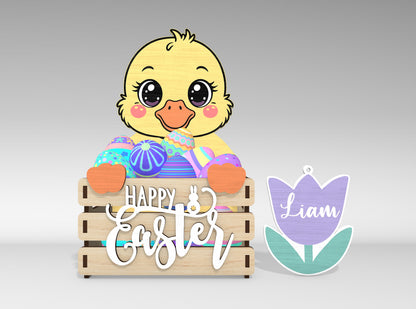 Personalized Easter Basket Name Tag SVG for Glowforge and xTool