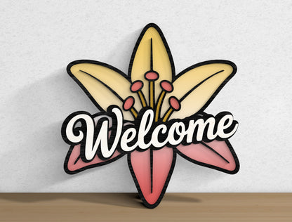 Butterfly Welcome Door Hanger SVG Bundle with 10 Tropical Designs for Glowforge