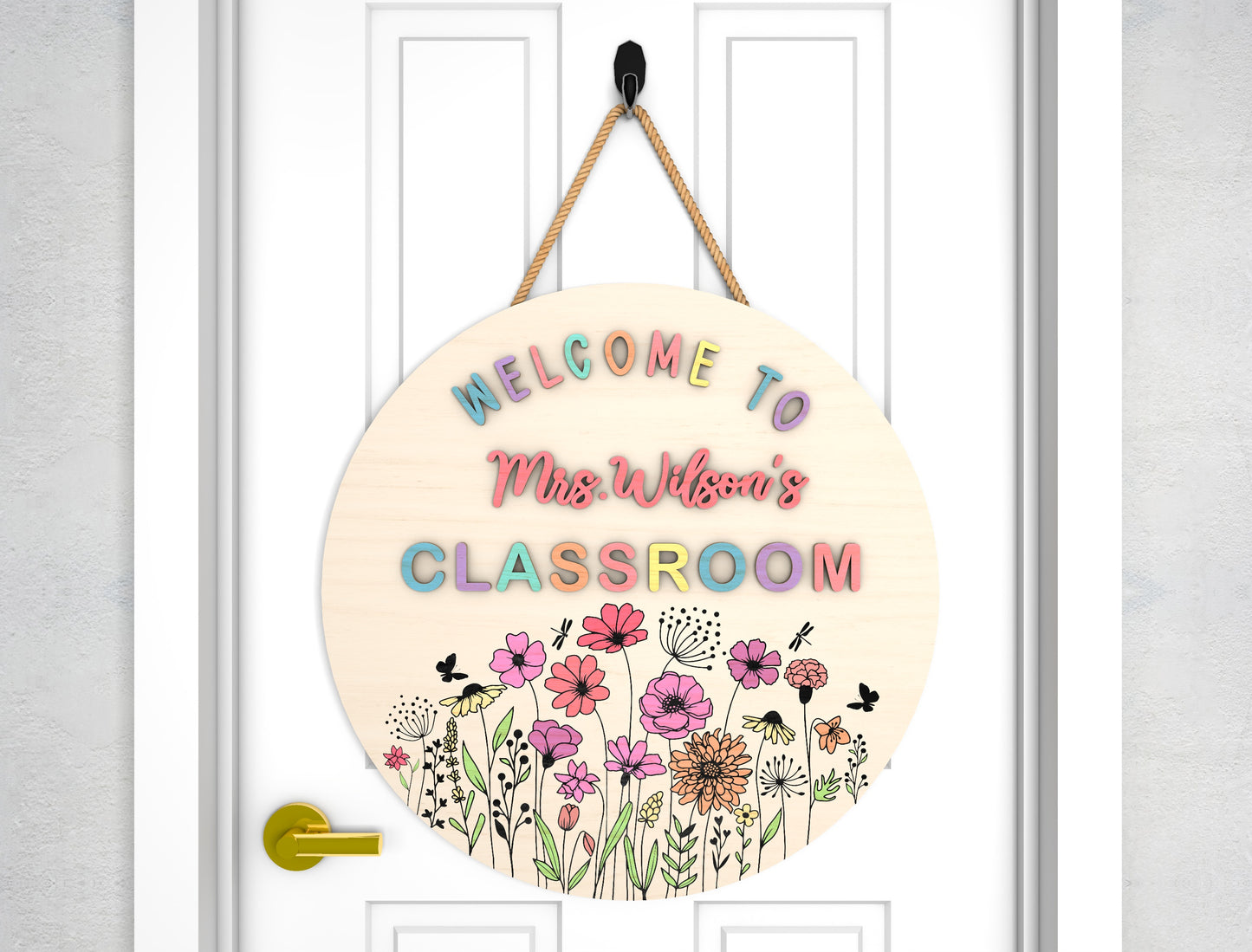 Classroom Round Sign SVG Bundle for Glowforge and LightBurn