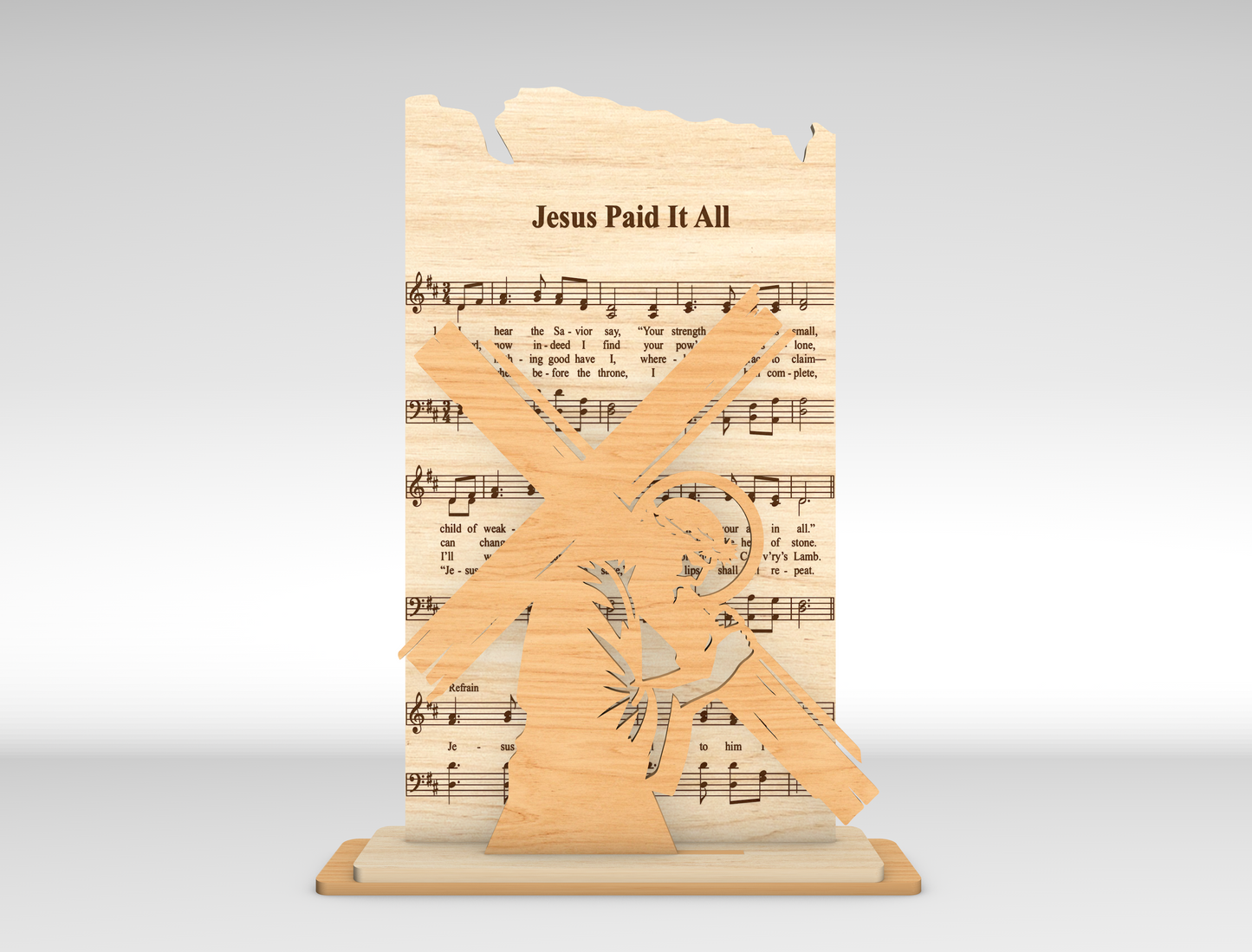 Christian Cross Tabletop Decor SVG Jesus Silhouette Bundle for Glowforge