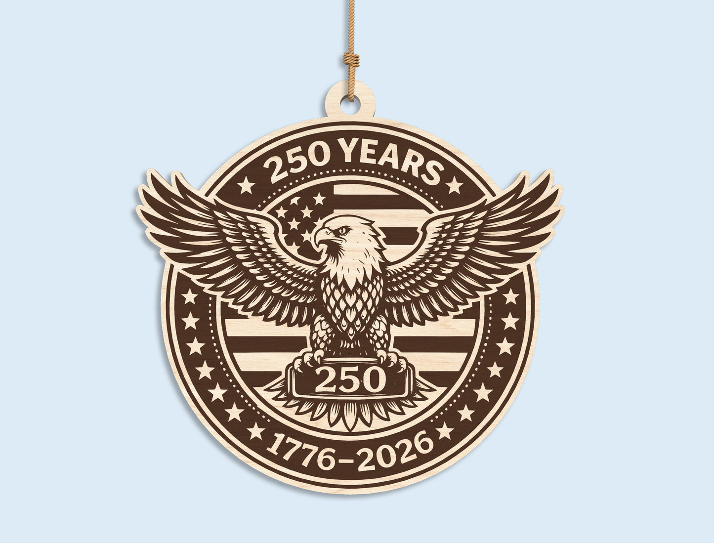 250 Years Eagle Ornament SVG Bundle for Glowforge and LightBurn