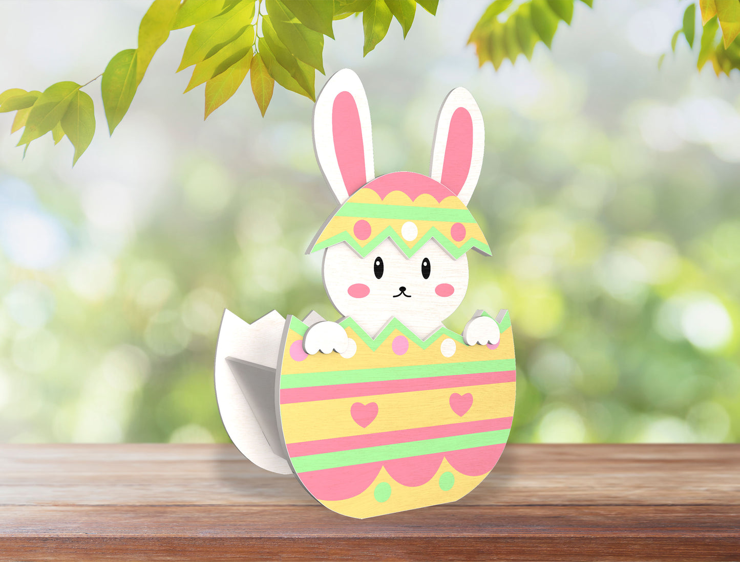 Cute Bunny Egg Holder Stand SVG Easter 3 Designs for LightBurn and xTool