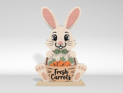 Easter Bunny Gnome Carrot Patch Shelf Sitter SVG Bundle for Glowforge and xTool