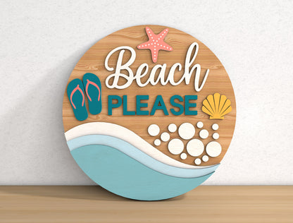 Beach Theme Sign SVG Bundle with 8 Summer Door Hanger Designs