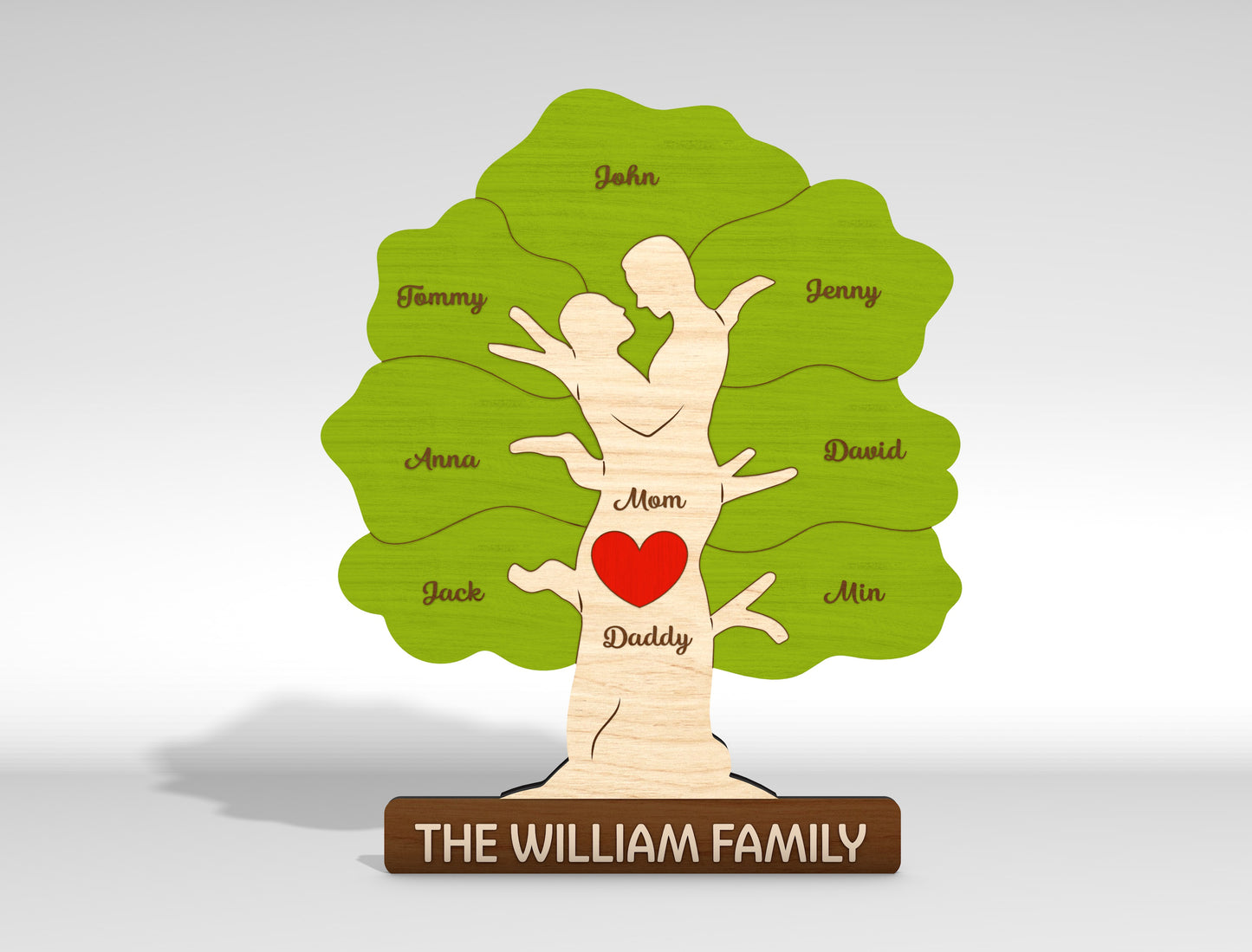 Personalized Family Tree Couple Sign SVG for Glowforge and xTool