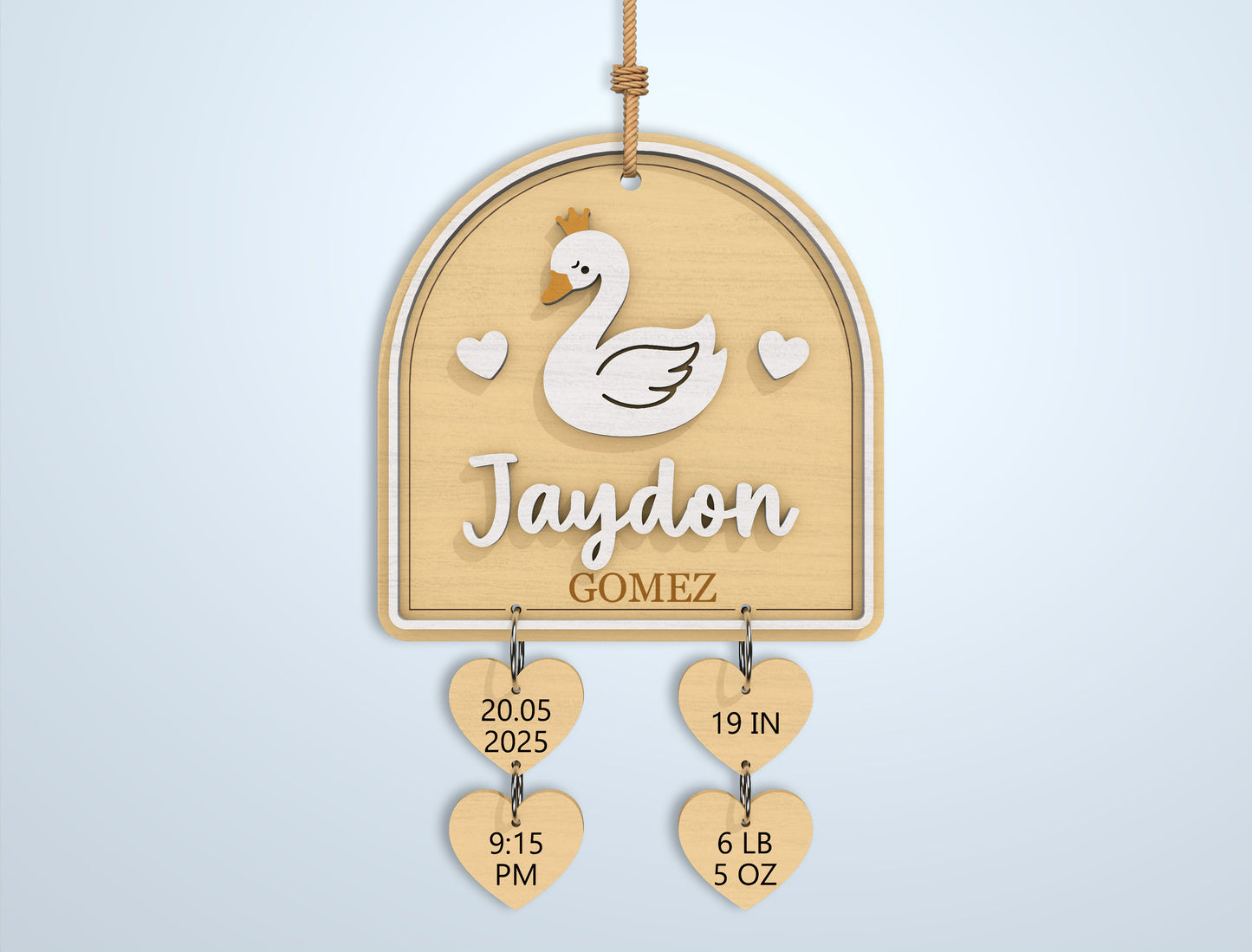 Baby Birth Stats Sign Bundle SVG File for Glowforge and xTool