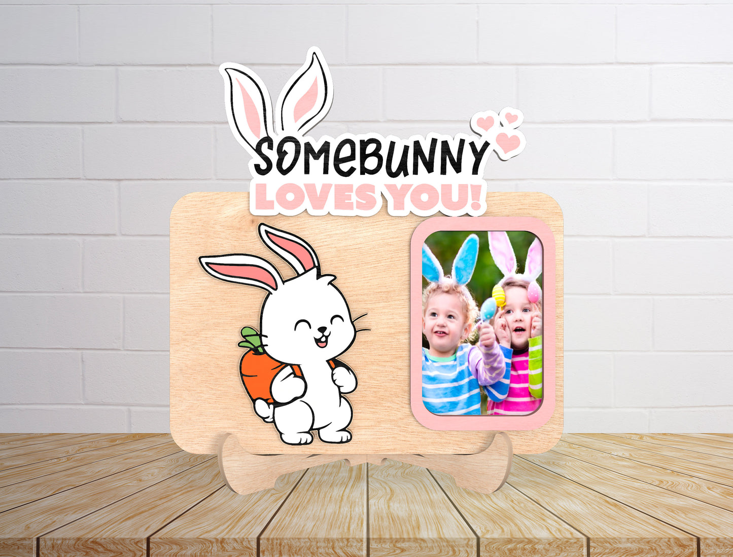 Somebunny Loves You Photo Frame SVG Bundle for LightBurn and xTool