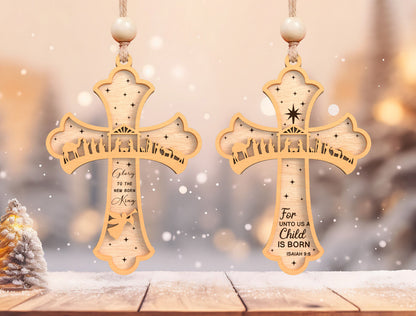Nativity Cross Ornament SVG Bundle Christian Christmas Desig 2