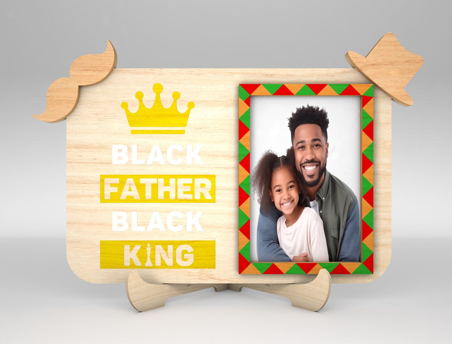 Juneteenth Dad Photo Frame Sign SVG Laser Cut File for LightBurn and xTool