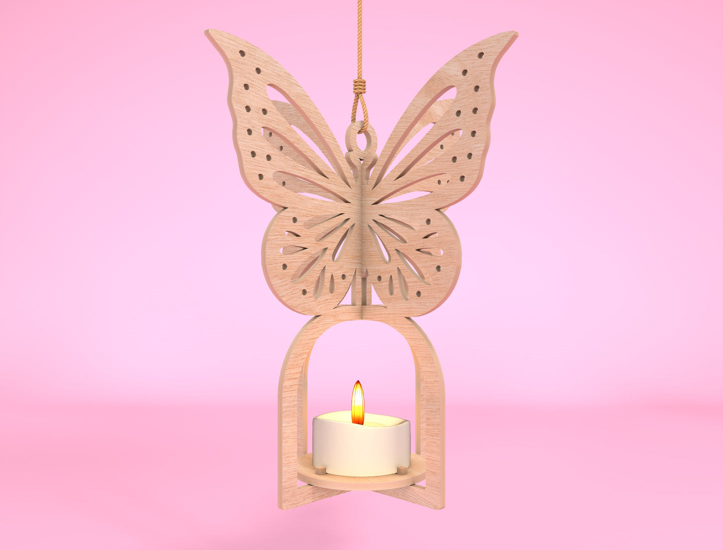 Hanging Butterfly Candle Holder SVG Bundle Laser Cut File for Glowforge and LightBurn