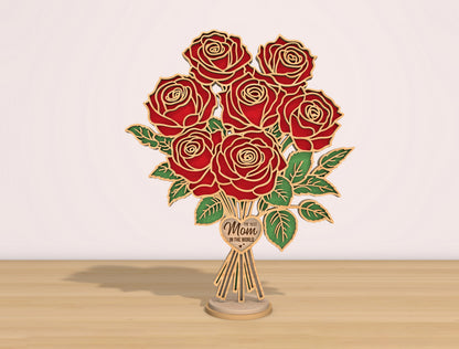 Rose Bouquet Stand SVG Laser Cut File for Glowforge and LightBurn