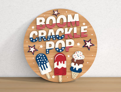 Patriotic Round Sign SVG Bundle Laser Cut File for Glowforge