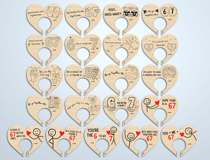 You’re The Six To My Seven Lollipop Holder Laser Cut File Bundle | Funny Love Gift | Valentine Candy Holder | Glowforge, xTool, LightBurn, etc.