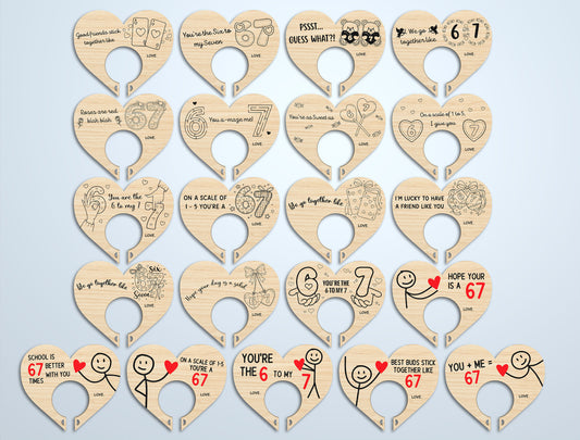 You’re The Six To My Seven Lollipop Holder Laser Cut File Bundle | Funny Love Gift | Valentine Candy Holder | Glowforge, xTool, LightBurn, etc.