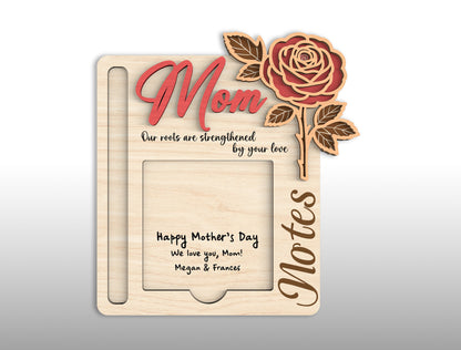 Rose Sticky Note Holder SVG Bundle Mother's Day for Glowforge
