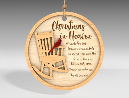Rocking Chair Memorial Christmas Ornament SVG Bundle Laser Cut File for Glowforge xTool LightBurn