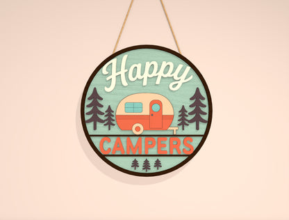 Camping Door Sign Bundle SVG for LightBurn and Glowforge Laser Cut File