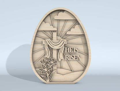 Multilayer Easter Cross SVG Bundle Christian Scene for xTool and LightBurn