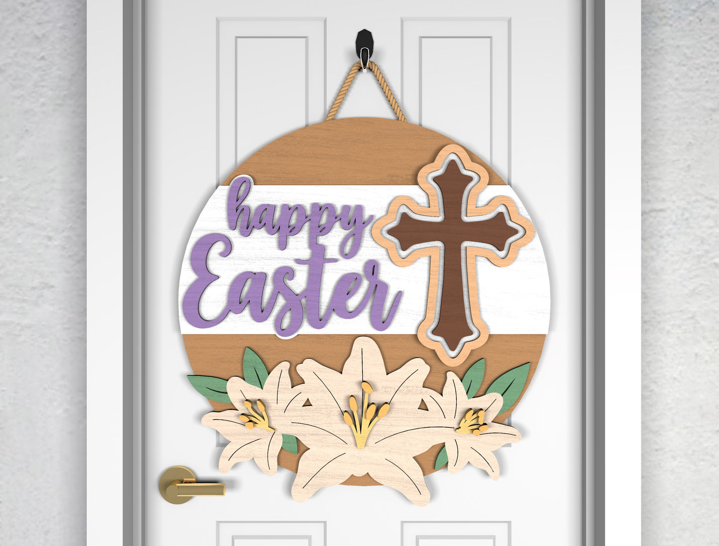 Easter Blessings Cross Door Signs SVG Bundle 2 Designs for Glowforge and xTool