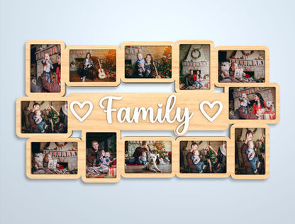 "Family Is Everything" Multi Photo Collage Frame SVG Laser Cut File for Glowforge and xTool
