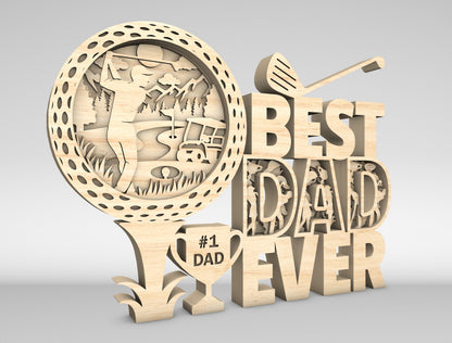 Best Dad Ever Golf Sign SVG Laser Cut File for xTool and LightBurn
