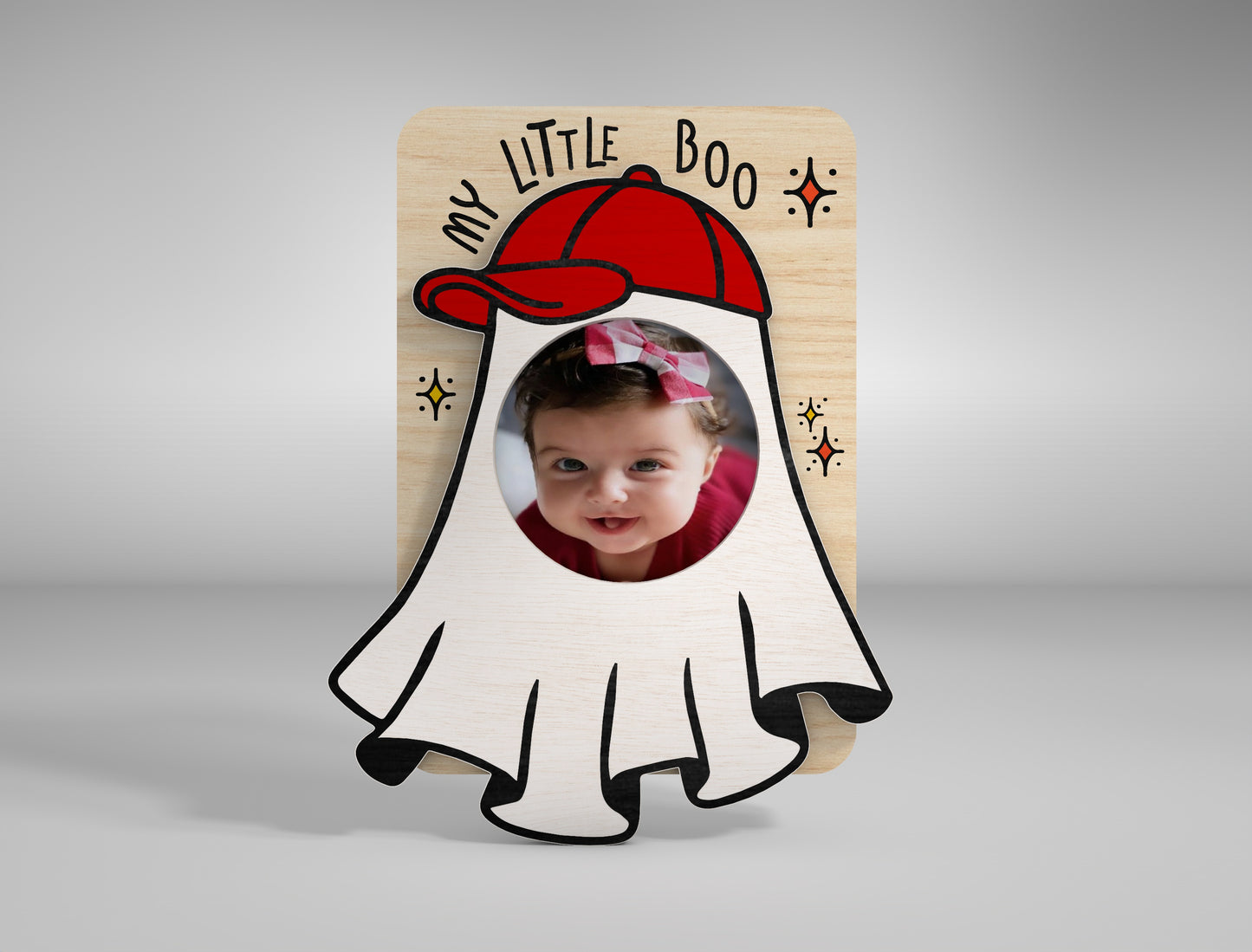 Halloween Ghost Fridge Magnet Photo Frame SVG Bundle for Glowforge xTool LightBurn