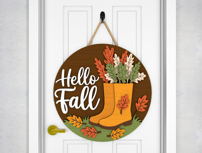 Autumn Fall Door Hanger SVG Bundle for Glowforge xTool LightBurn 6 Designs