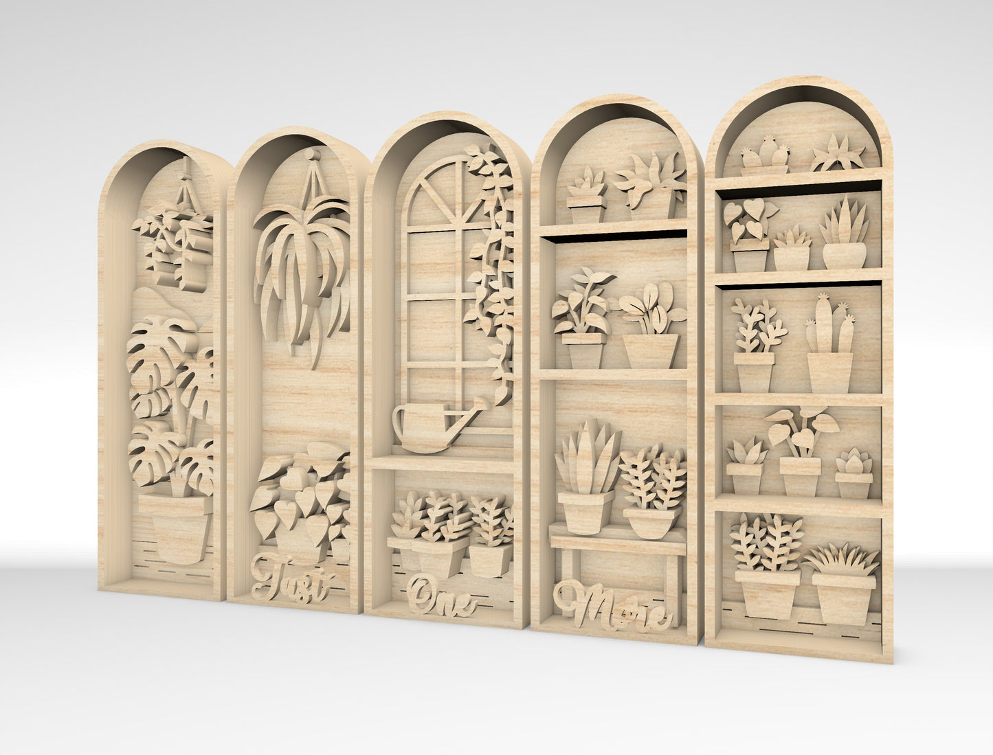 Layered Botanical Arch Panel SVG Bundle for xTool and Glowforge