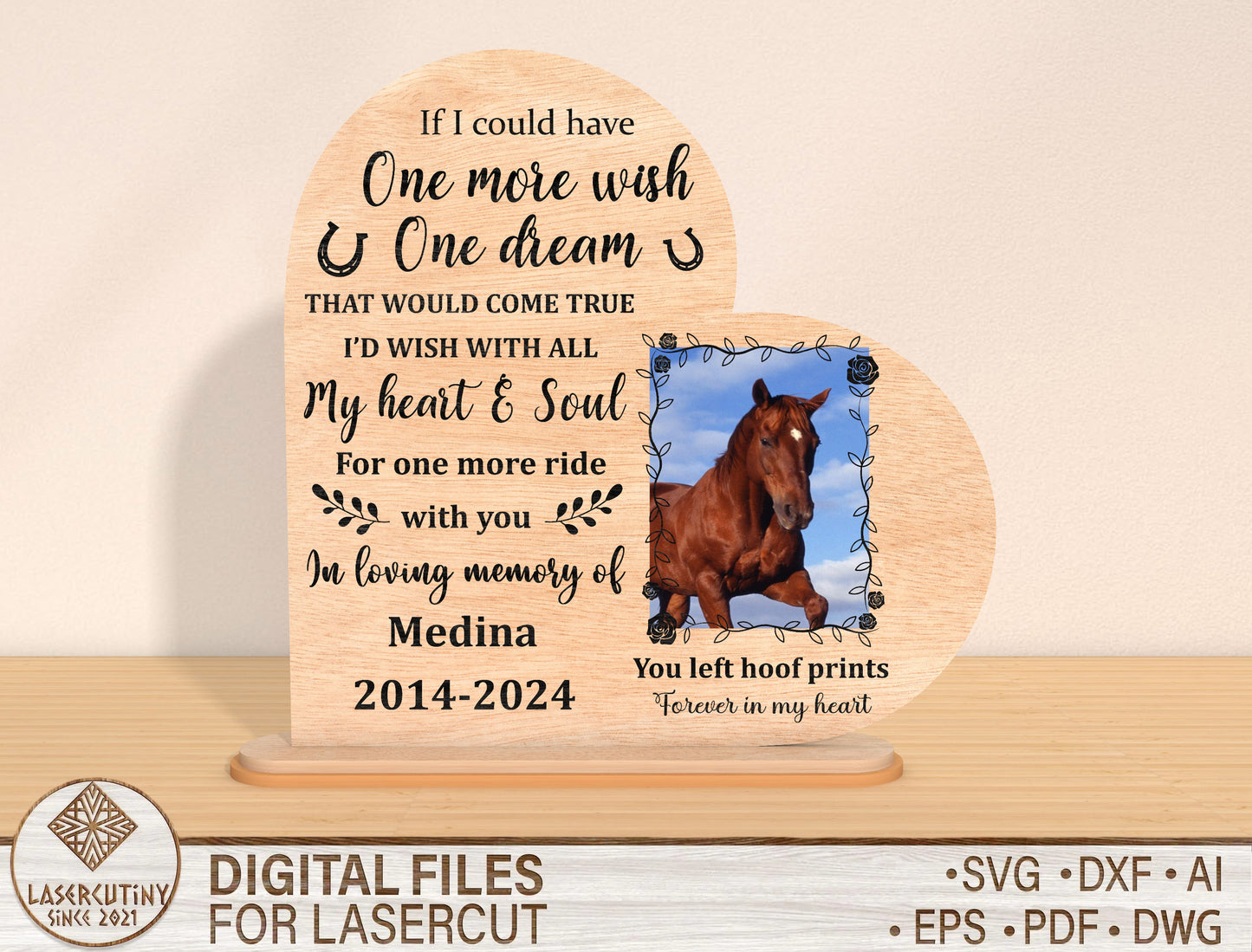Horse Memorial Photo SVG Bundle Laser Cut File