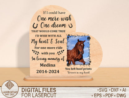 Horse Memorial Photo SVG Bundle Laser Cut File