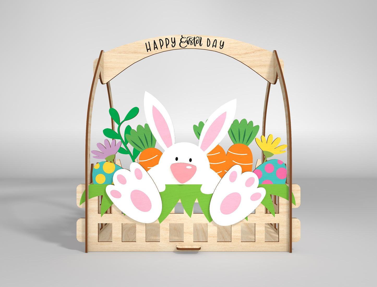 Bunny Easter Basket Holder SVG Spring 2 Designs for LightBurn and Glowforge