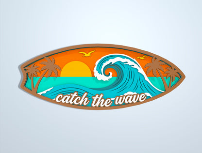 Multilayer Beach Summer SVG Bundle Laser Cut File for Glowforge