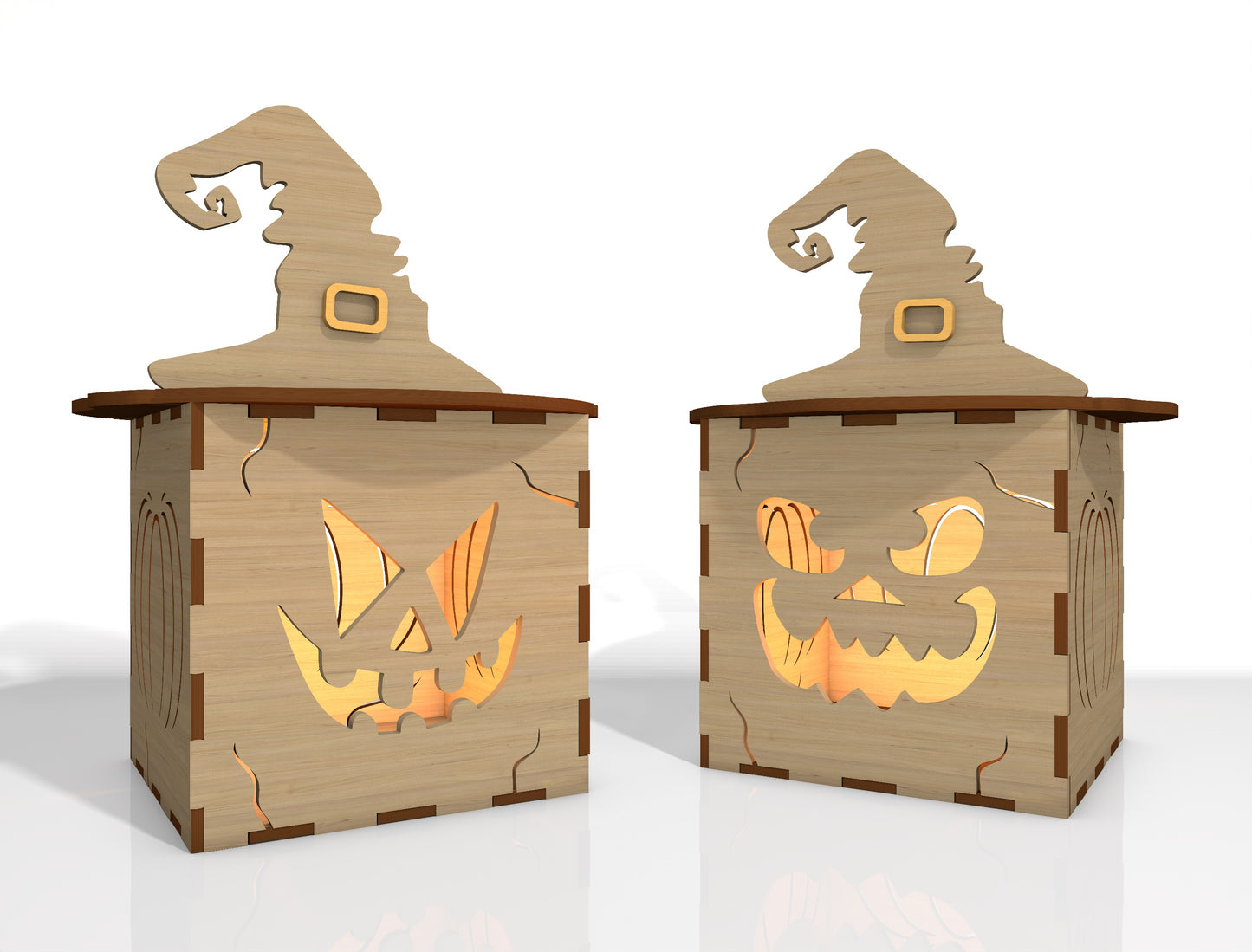 Halloween Pumpkin Face Lantern SVG Bundle Laser Cut File | 35 Pumpkin Face Designs | Spooky Light Decor | Glowforge, xTool, LightBurn, etc.