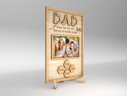 Dad Photo Frame Sign SVG Laser Cut File for xTool and Glowforge