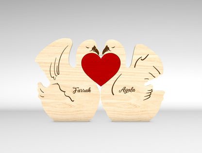 Personalized Family Swan Puzzle SVG for Glowforge and LightBurn