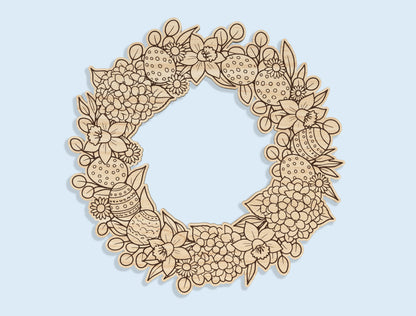 Floral Wreath Door Sign SVG Bundle Spring for LightBurn and xTool