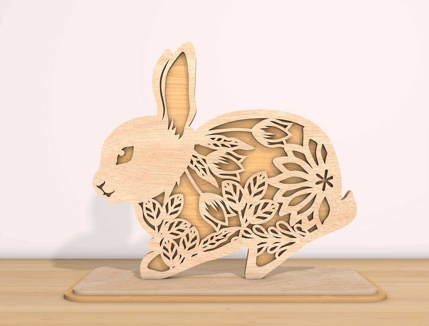 Bunny Tabletop SVG Bundle Rabbit Floral Cutout Easter for Glowforge and xTool