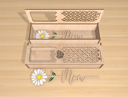 Flower Gift Box Laser Cut File Bundle | Mom Floral Keepsake Box | Multilayer Wooden Design | Glowforge, xTool, LightBurn, etc.