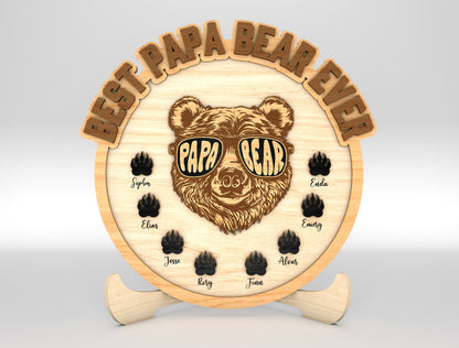 Personalized Daddy Bear Ever SVG Laser Cut File for Glowforge and xTool