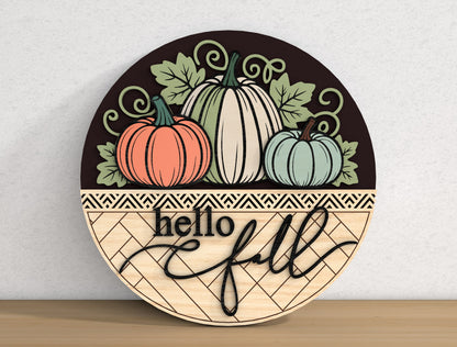 Happy Fall Yall Door Hanger SVG Bundle for Glowforge xTool LightBurn 9 Designs