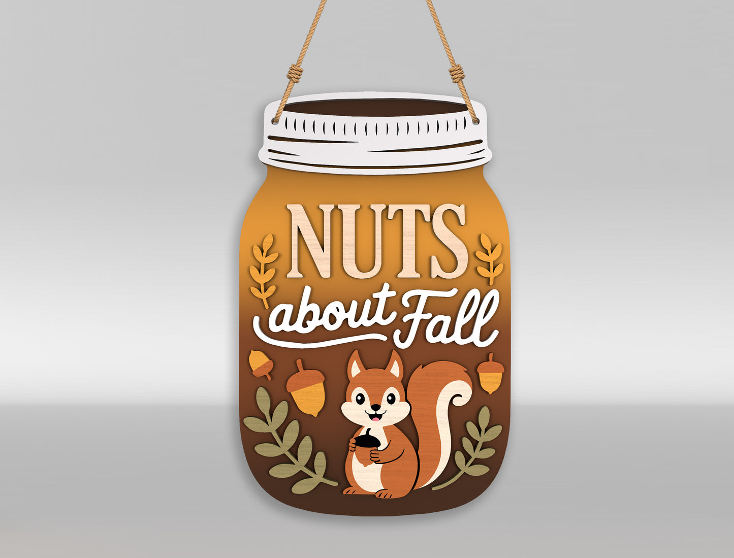 Fall Mason Jar Door Hanger SVG Bundle for Glowforge xTool LightBurn 8 Designs