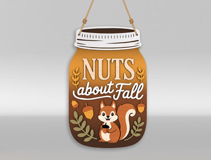 Fall Mason Jar Door Hanger SVG Bundle for Glowforge xTool LightBurn 8 Designs