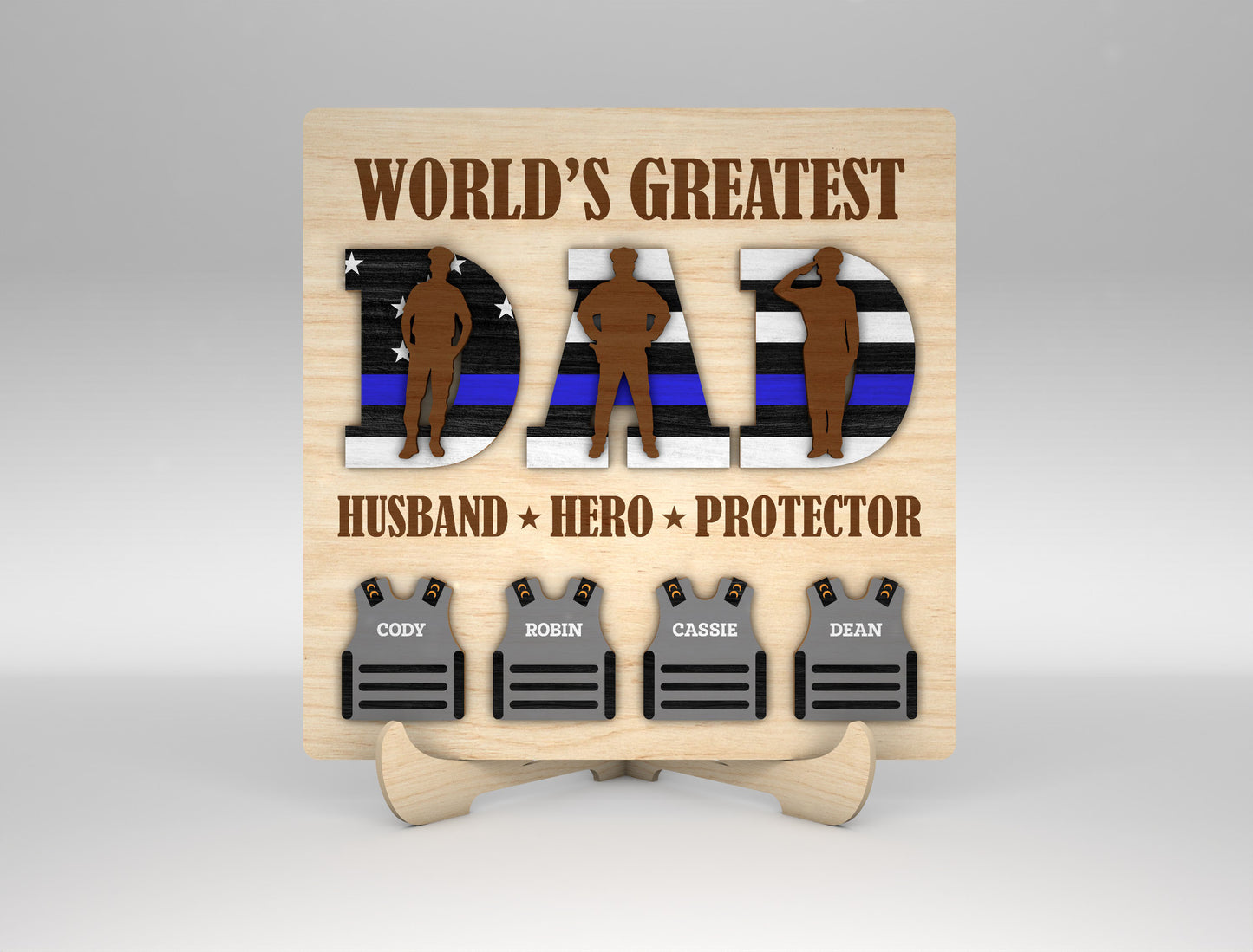 Police Dad Sign SVG Laser Cut File for Glowforge and LightBurn