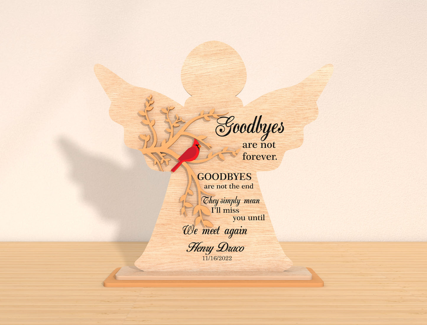 Angel Silhouette Memorial Sign SVG Laser Cut File for xTool
