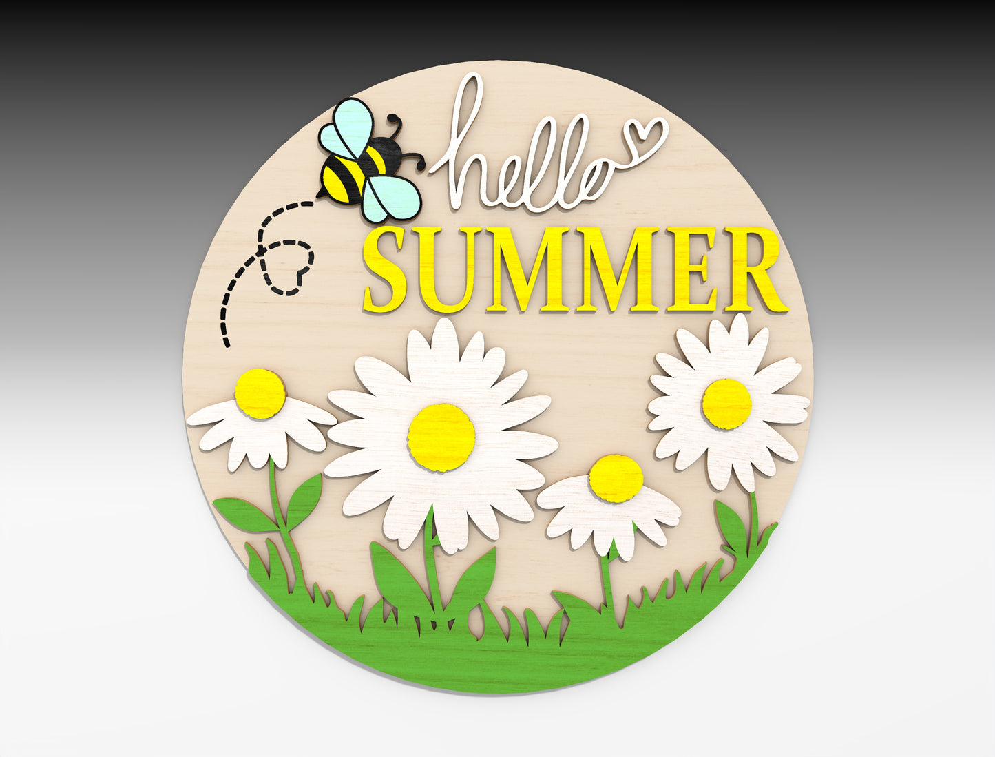 Hello Summer Daisy SVG Door Hanger for xTool and Glowforge