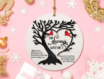 Family Tree Round Ornament SVG Laser Cut File for Glowforge and xTool