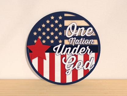Patriotic Welcome Door Sign SVG for Glowforge, xTool, or LightBurn