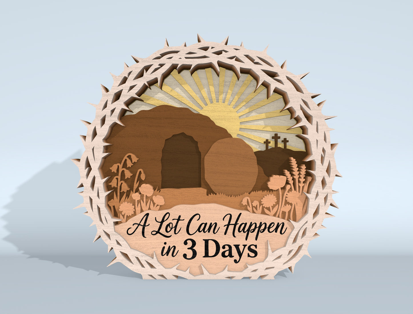 Easter Cross Multilayer SVG Bundle Jesus Scene for Glowforge and xTool