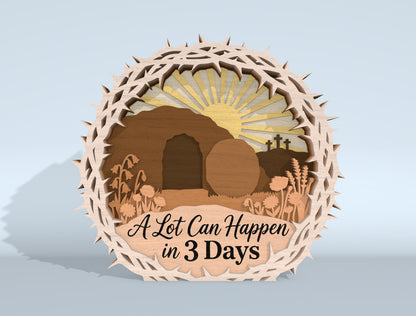 Easter Cross Multilayer SVG Bundle Jesus Scene for Glowforge and xTool